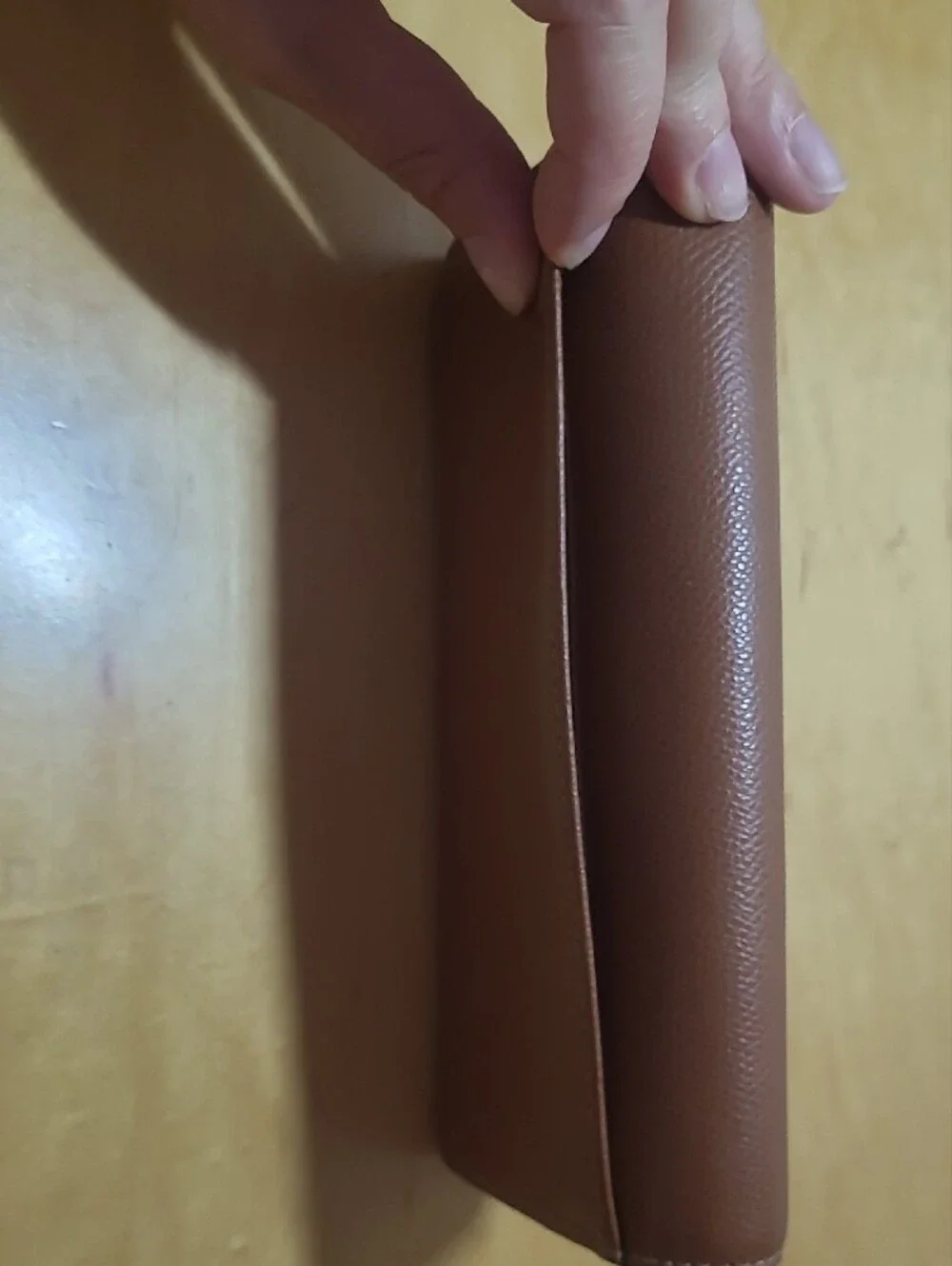 Coach Pebbled Leather Wallet in Warm Brown